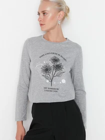 Худи и свитшоты Trendyol модель TWOAW23TS00047/Gri Фото