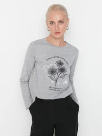 Худи и свитшоты Trendyol модель TWOAW23TS00047/Gri Фото