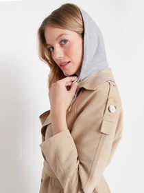 Пальто и плащи Trendyol модель TWOAW23TR00017/Bej Фото
