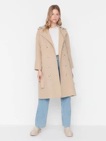 Пальто и плащи Trendyol модель TWOAW23TR00017/Bej Фото