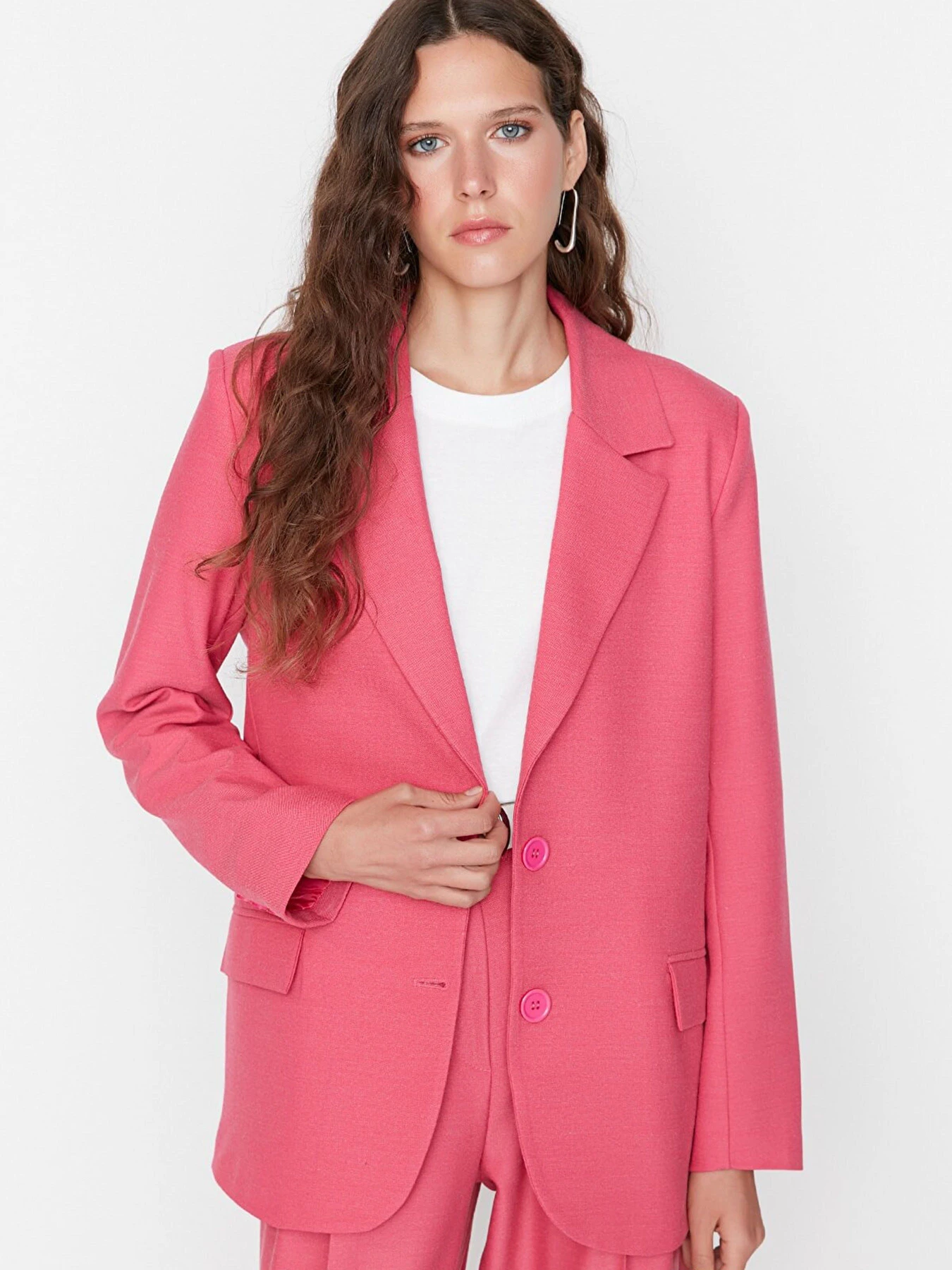Пиджаки Trendyol модель TWOAW23BC00132/Fusya Пиджаки Trendyol модель TWOAW23BC00132/Fusya Фото