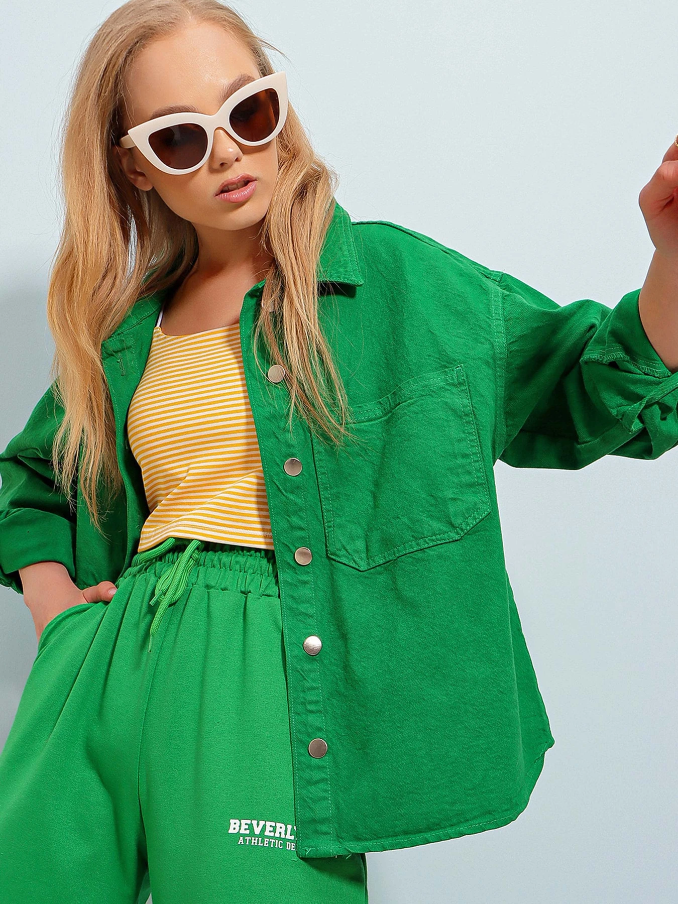 Куртки та дублянки Trend Alacati Stili модель ALC-X8152/Yesil Куртки та дублянки Trend Alacati Stili модель ALC-X8152/Yesil Фото