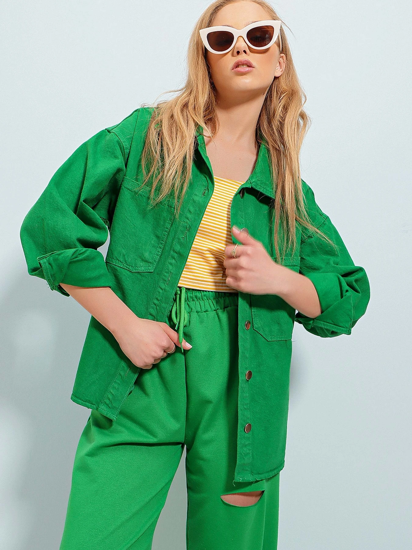 Куртки та дублянки Trend Alacati Stili модель ALC-X8152/Yesil Куртки та дублянки Trend Alacati Stili модель ALC-X8152/Yesil Фото