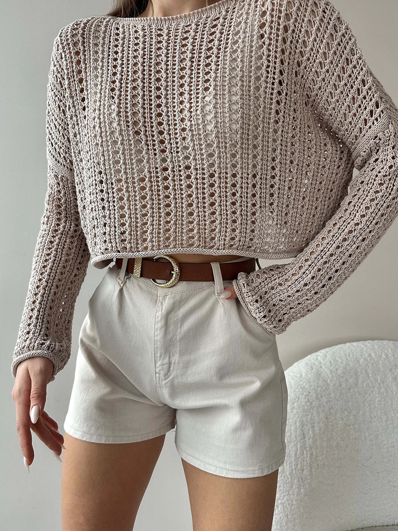 Рубашки Trend Alacati Stili модель ALC-X9960/Kum Beji Рубашки Trend Alacati Stili модель ALC-X9960/Kum Beji Фото