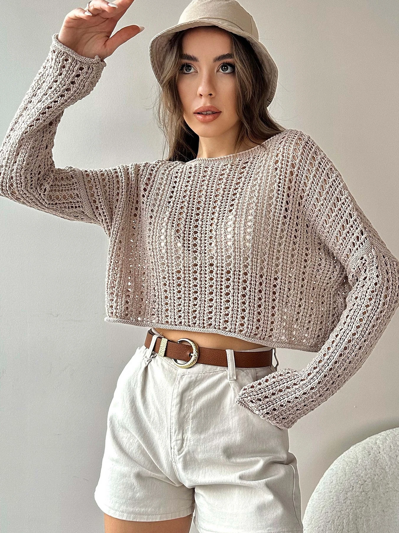 Рубашки Trend Alacati Stili модель ALC-X9960/Kum Beji Рубашки Trend Alacati Stili модель ALC-X9960/Kum Beji Фото