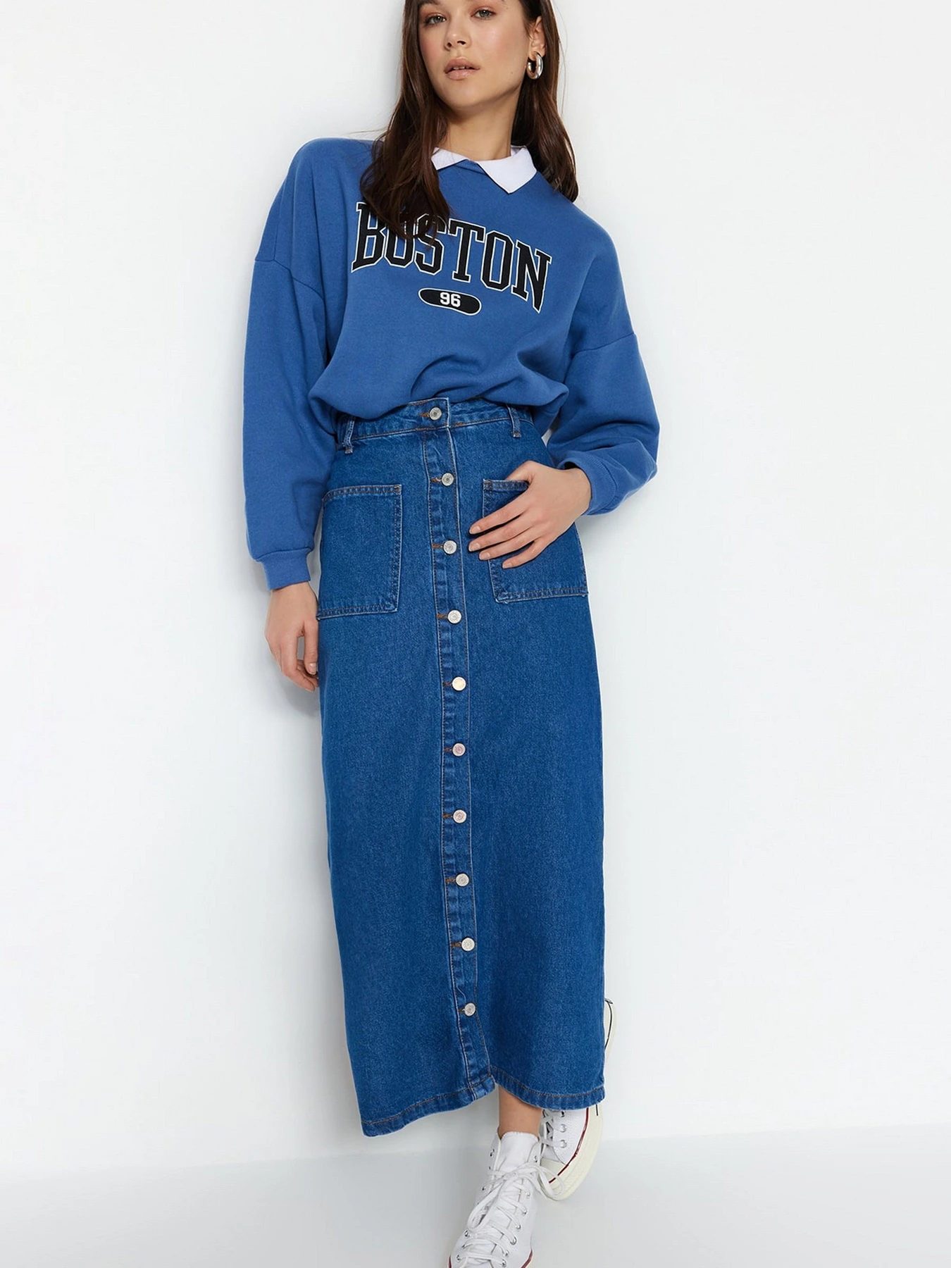 Спідниці Trendyol модель TCTSS23EE00002/Koyu Mavi Фото