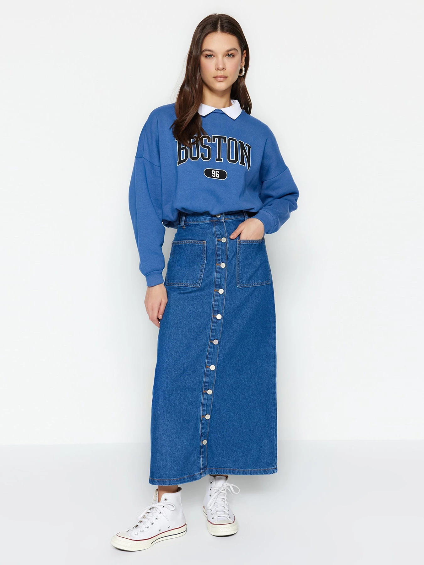 Спідниці Trendyol модель TCTSS23EE00002/Koyu Mavi Фото
