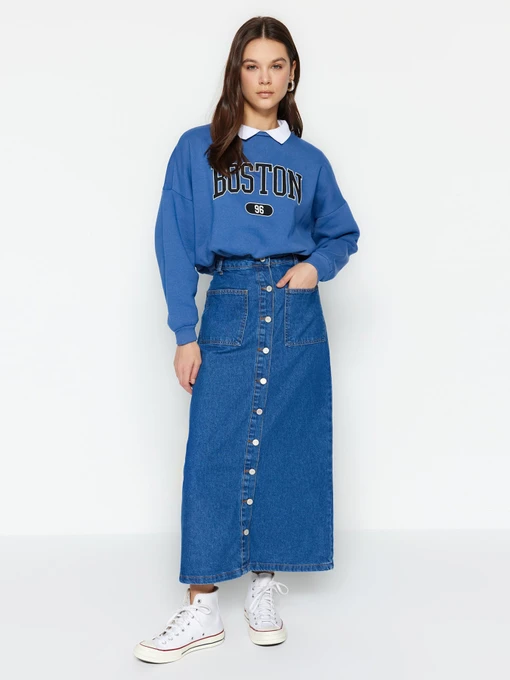 Спідниці Trendyol модель TCTSS23EE00002/Koyu Mavi Фото