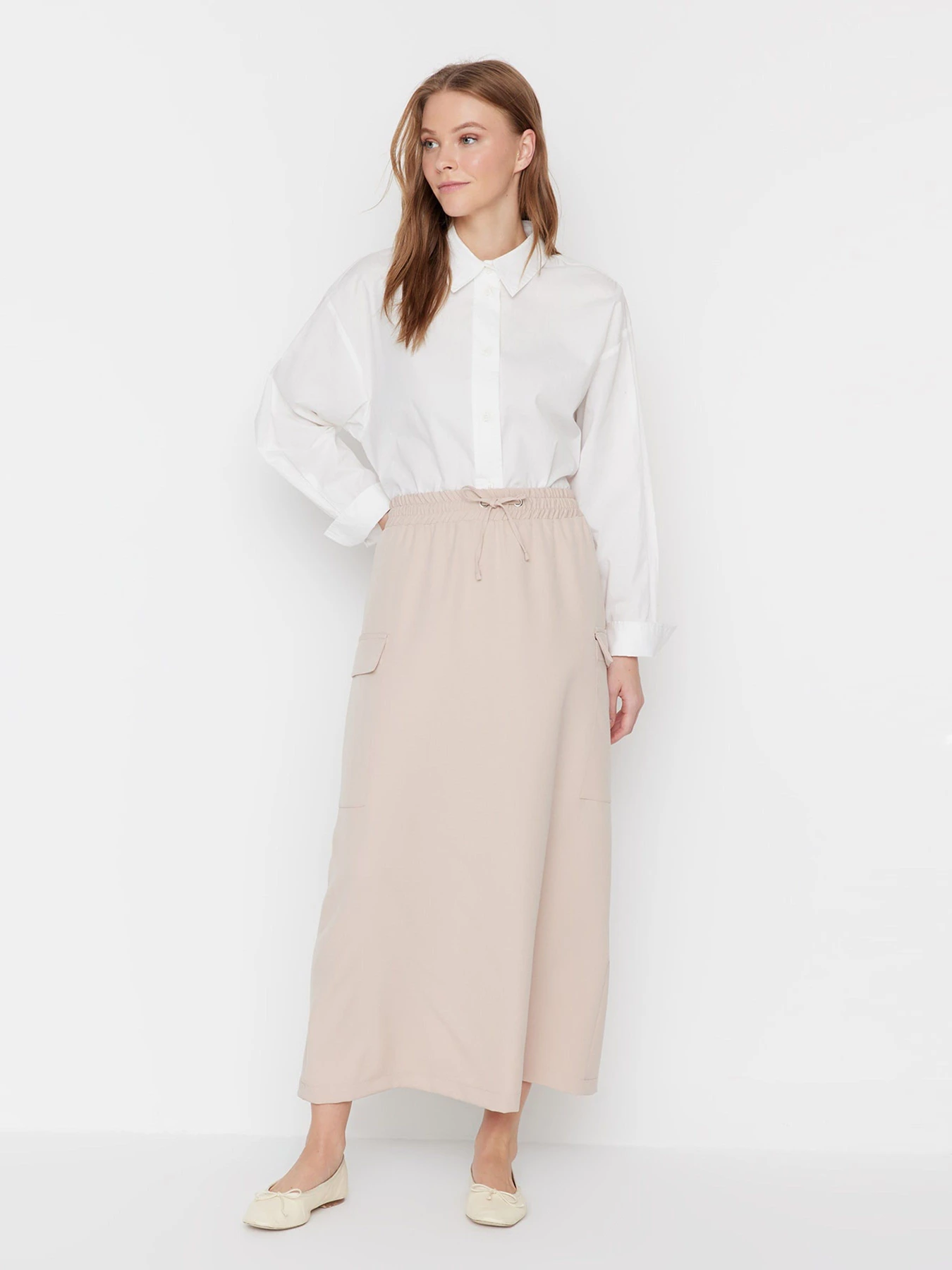 Юбки Trendyol модель TCTSS23EE00012/Krem Юбки Trendyol модель TCTSS23EE00012/Krem Фото