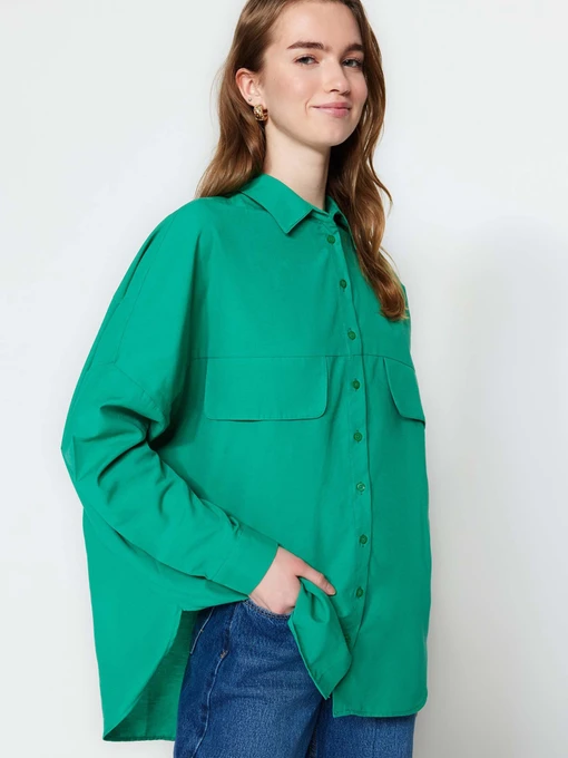 Рубашки Trendyol модель TCTSS23TG00005/Yesil Фото