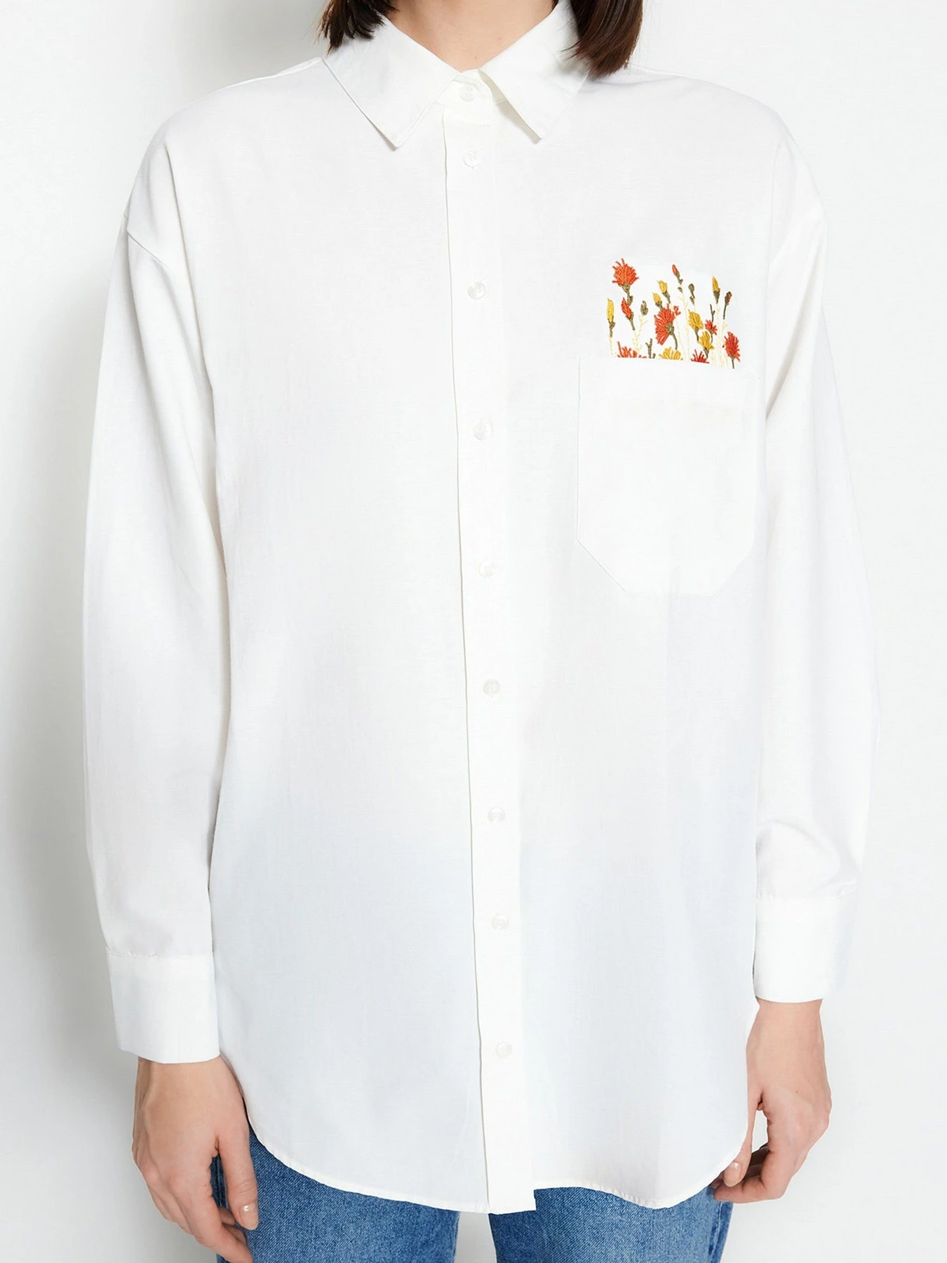 Рубашки Trendyol модель TCTSS23TG00009/Ekru Фото