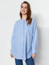 Рубашки Trendyol модель TCTSS23TG00055/Mavi Фото