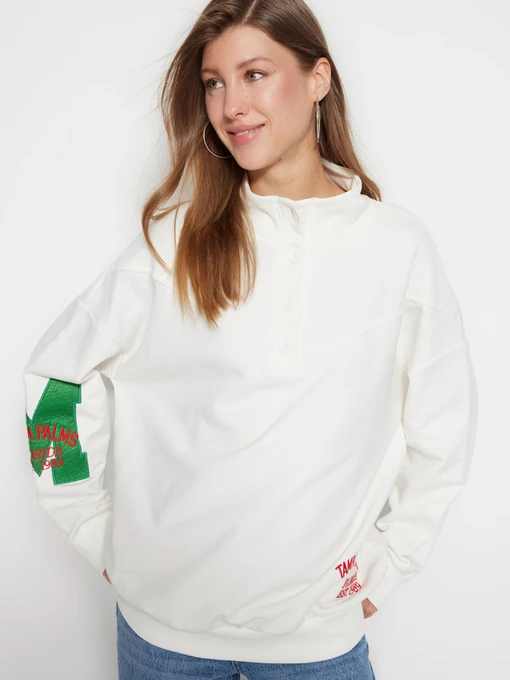 Худи и свитшоты Trendyol модель TCTSS23TW00090/Ekru Фото