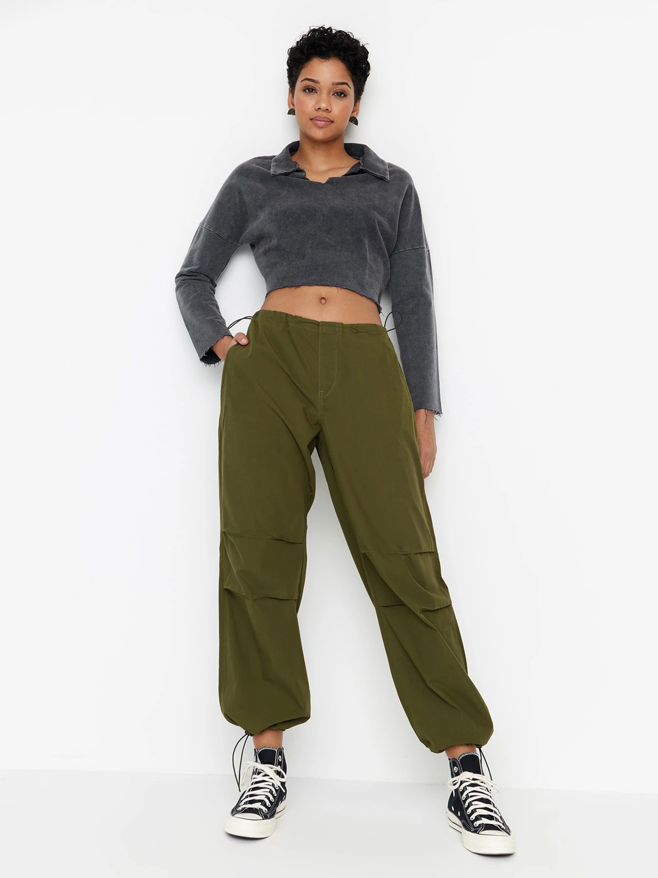 Брюки Trendyol модель TWOAW23JE00738/Haki Фото