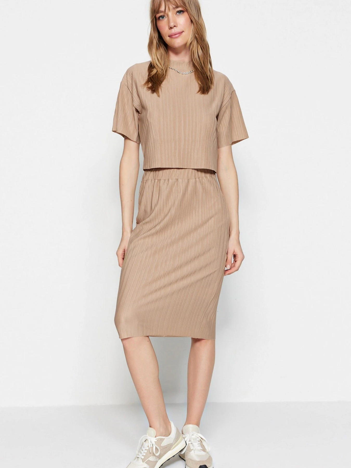 Юбки Trendyol модель TWOSS23ET00099/Vizon Юбки Trendyol модель TWOSS23ET00099/Vizon Фото