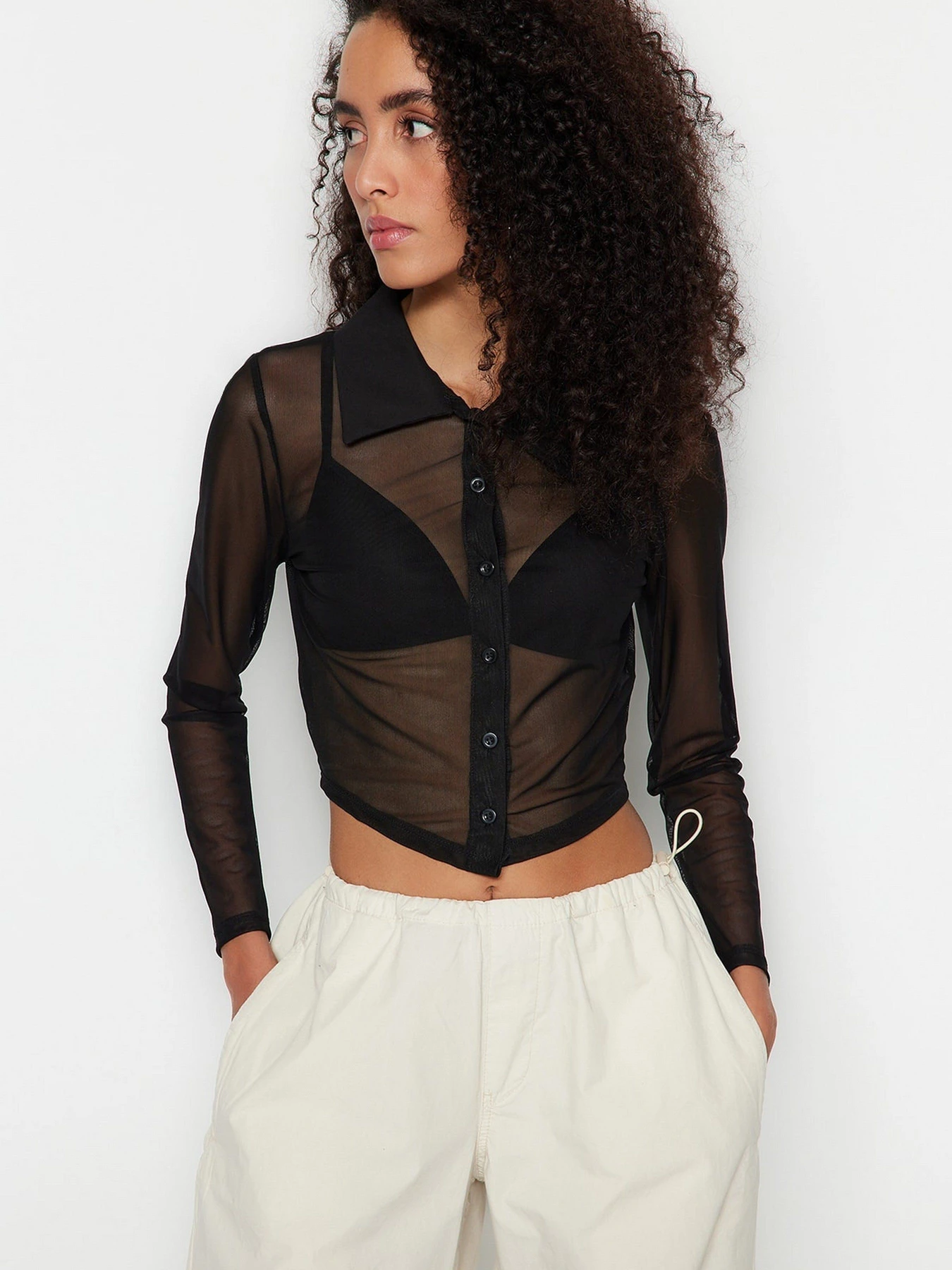 Рубашки Trendyol модель TWOSS23GO00224/Siyah Рубашки Trendyol модель TWOSS23GO00224/Siyah Фото