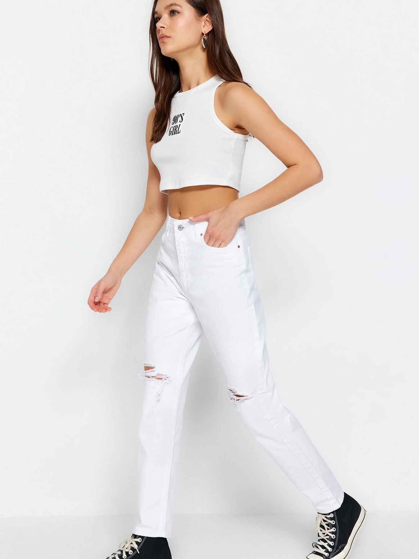 Джинси Trendyol модель TWOSS23JE00274/Beyaz Джинси Trendyol модель TWOSS23JE00274/Beyaz Фото