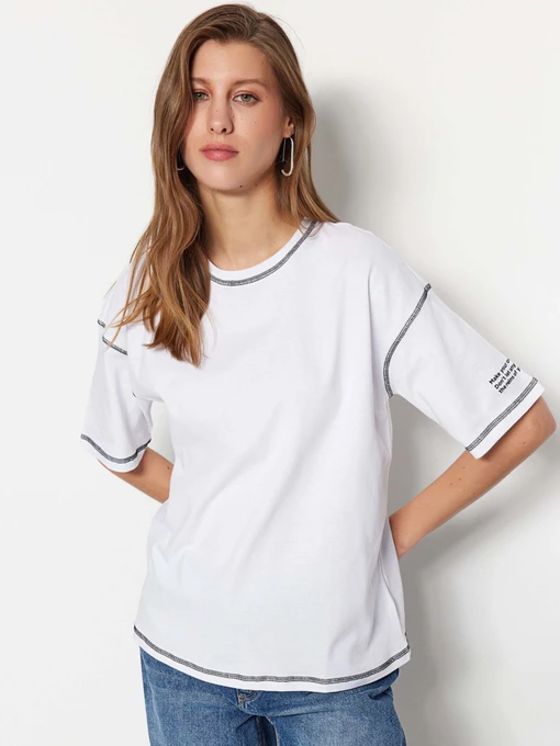 Футболки и поло Trendyol модель TWOSS23TS00105/Beyaz Фото