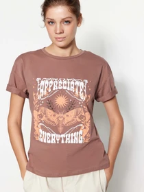Футболки и поло Trendyol модель TWOSS23TS00140/Kahverengi Фото