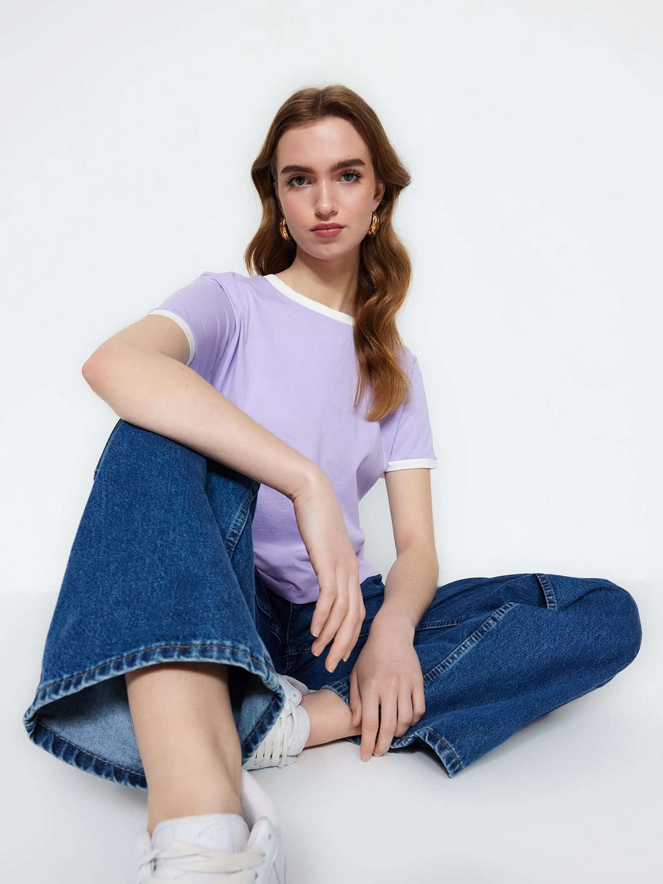 Футболки и поло Trendyol модель TWOSS23TS00224/Lila Футболки и поло Trendyol модель TWOSS23TS00224/Lila Фото