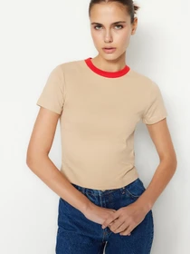 Футболки и поло Trendyol модель TWOSS23TS00230/Bej Фото