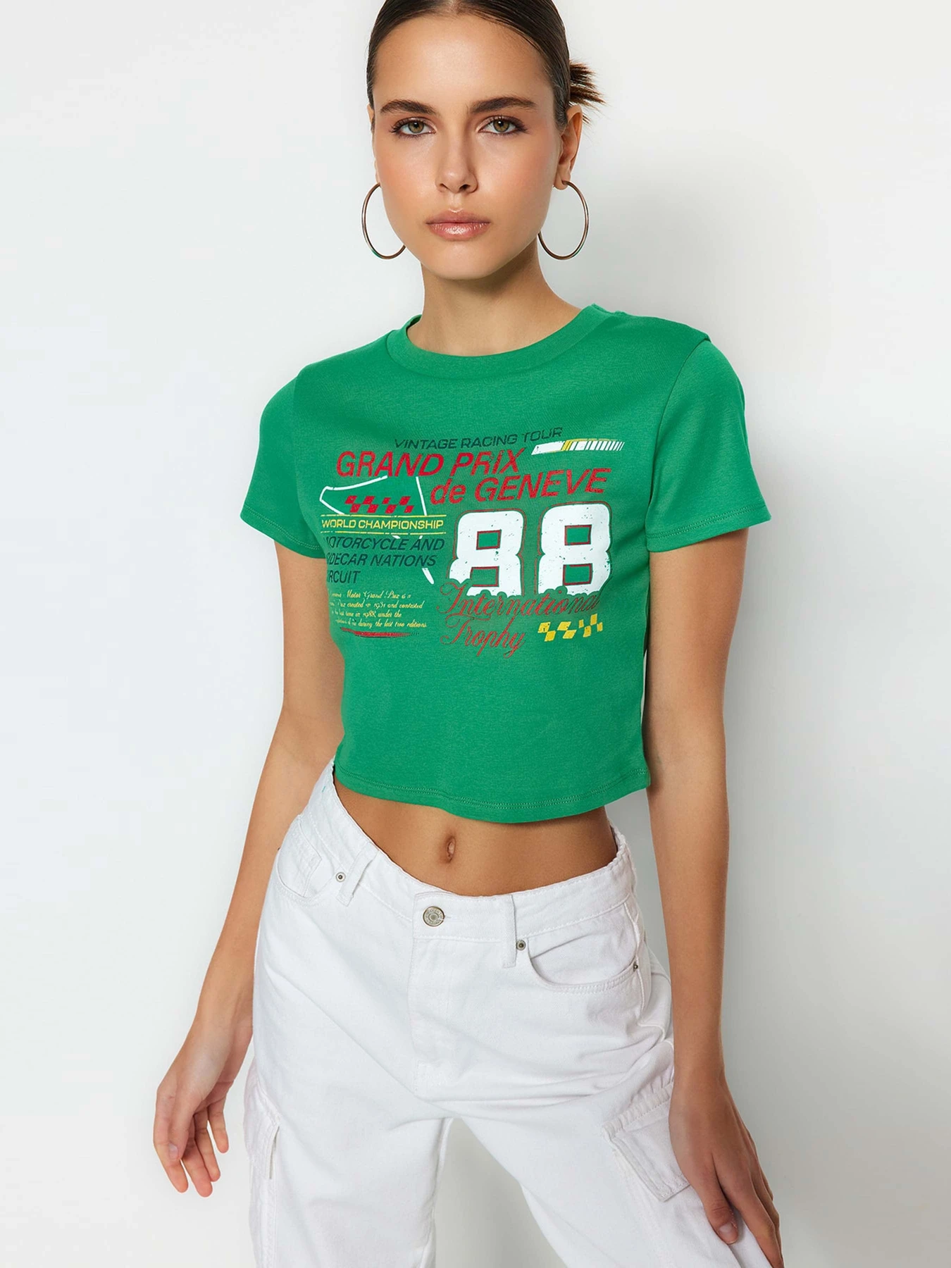 Футболки і поло Trendyol модель TWOSS23TS00319/Yesil Футболки і поло Trendyol модель TWOSS23TS00319/Yesil Фото