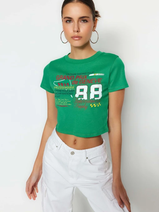 Футболки и поло Trendyol модель TWOSS23TS00319/Yesil Фото
