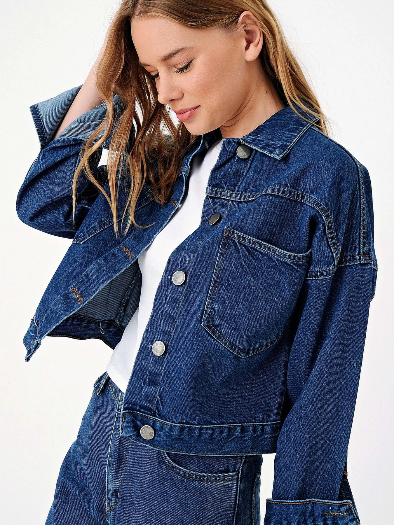 Куртки и дубленки Trend Alacati Stili модель ALC-X3631-RVDARK BLUE Куртки и дубленки Trend Alacati Stili модель ALC-X3631-RVDARK BLUE Фото