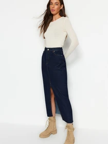 Юбки Trendyol модель TWOSS23ET00290/Koyu Mavi Фото