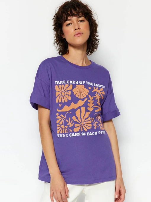 Футболки и поло Trendyol модель TWOSS23TS00351/Mor Фото