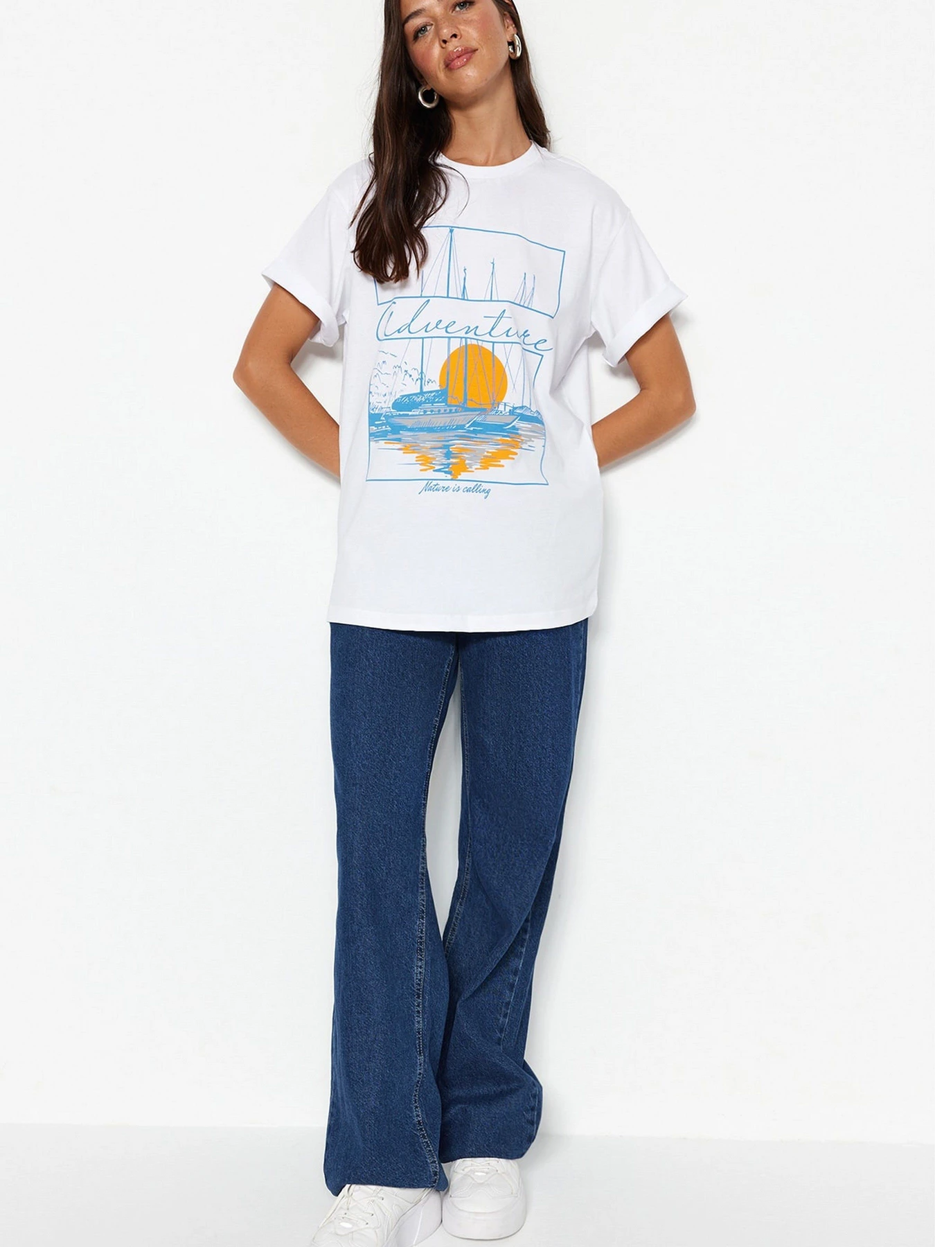 Футболки и поло Trendyol модель TWOSS23TS00364/Beyaz Фото