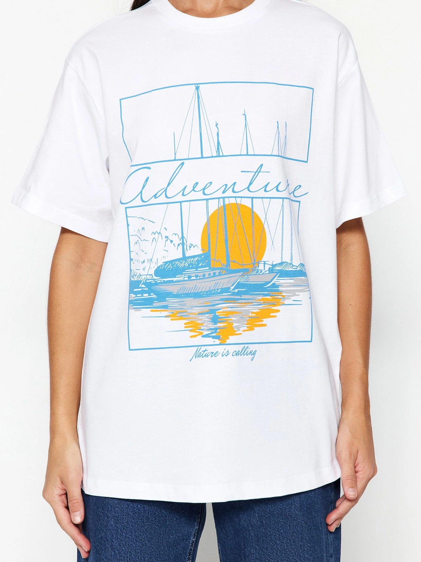 Футболки и поло Trendyol модель TWOSS23TS00364/Beyaz Фото