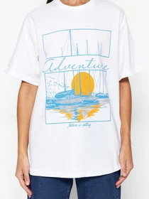 Футболки и поло Trendyol модель TWOSS23TS00364/Beyaz Фото