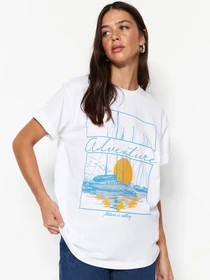 Футболки и поло Trendyol модель TWOSS23TS00364/Beyaz Фото