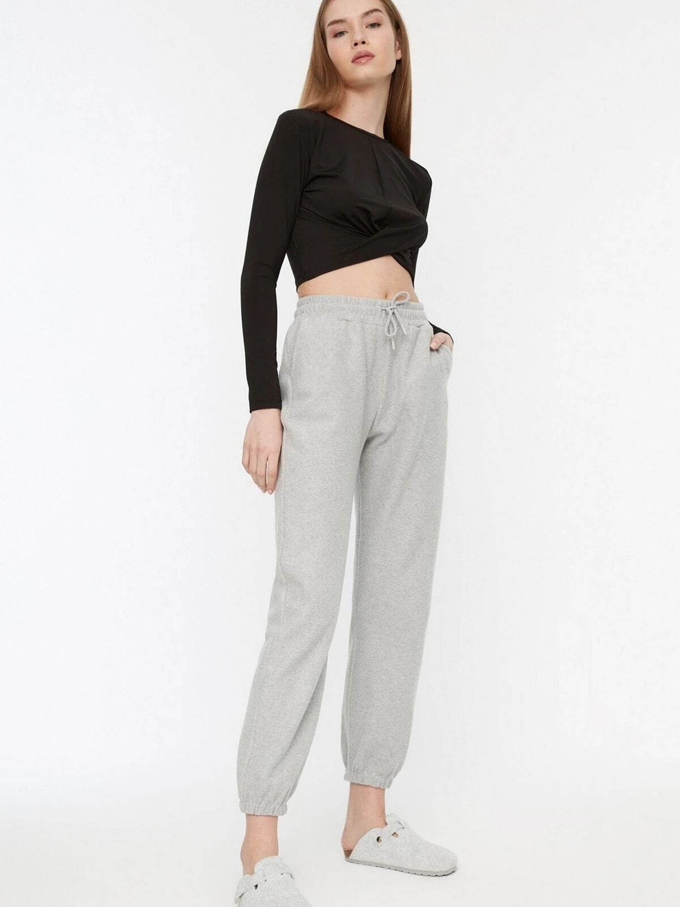 Брюки Trendyol модель TWOAW21EA0168/Gri Фото