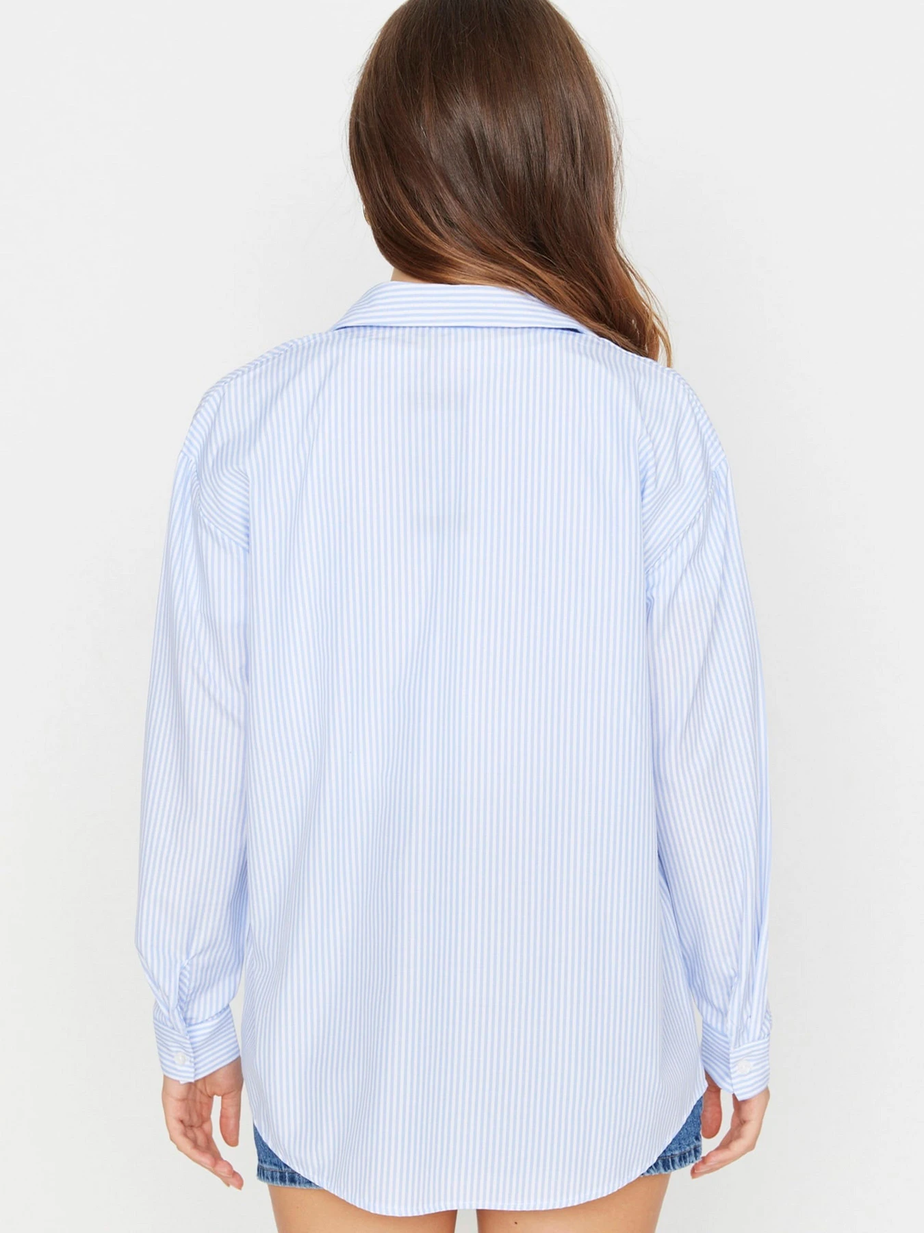Рубашки Trendyol модель TWOAW23GO00359/Mavi Рубашки Trendyol модель TWOAW23GO00359/Mavi Фото