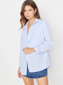 Рубашки Trendyol модель TWOAW23GO00359/Mavi Фото