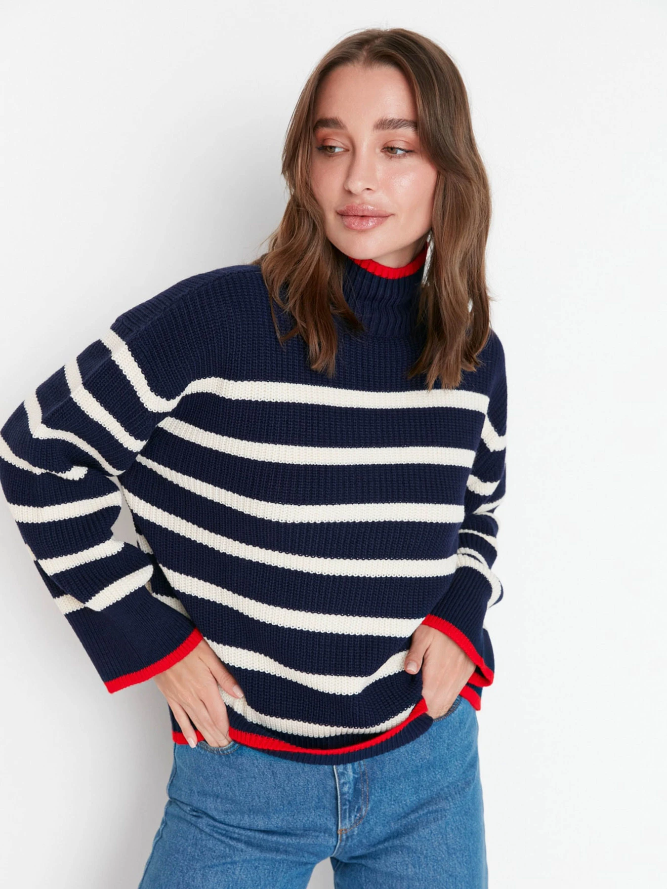 Свитры и кардиганы Trendyol модель TWOAW23KZ01446/Lacivert Свитры и кардиганы Trendyol модель TWOAW23KZ01446/Lacivert Фото