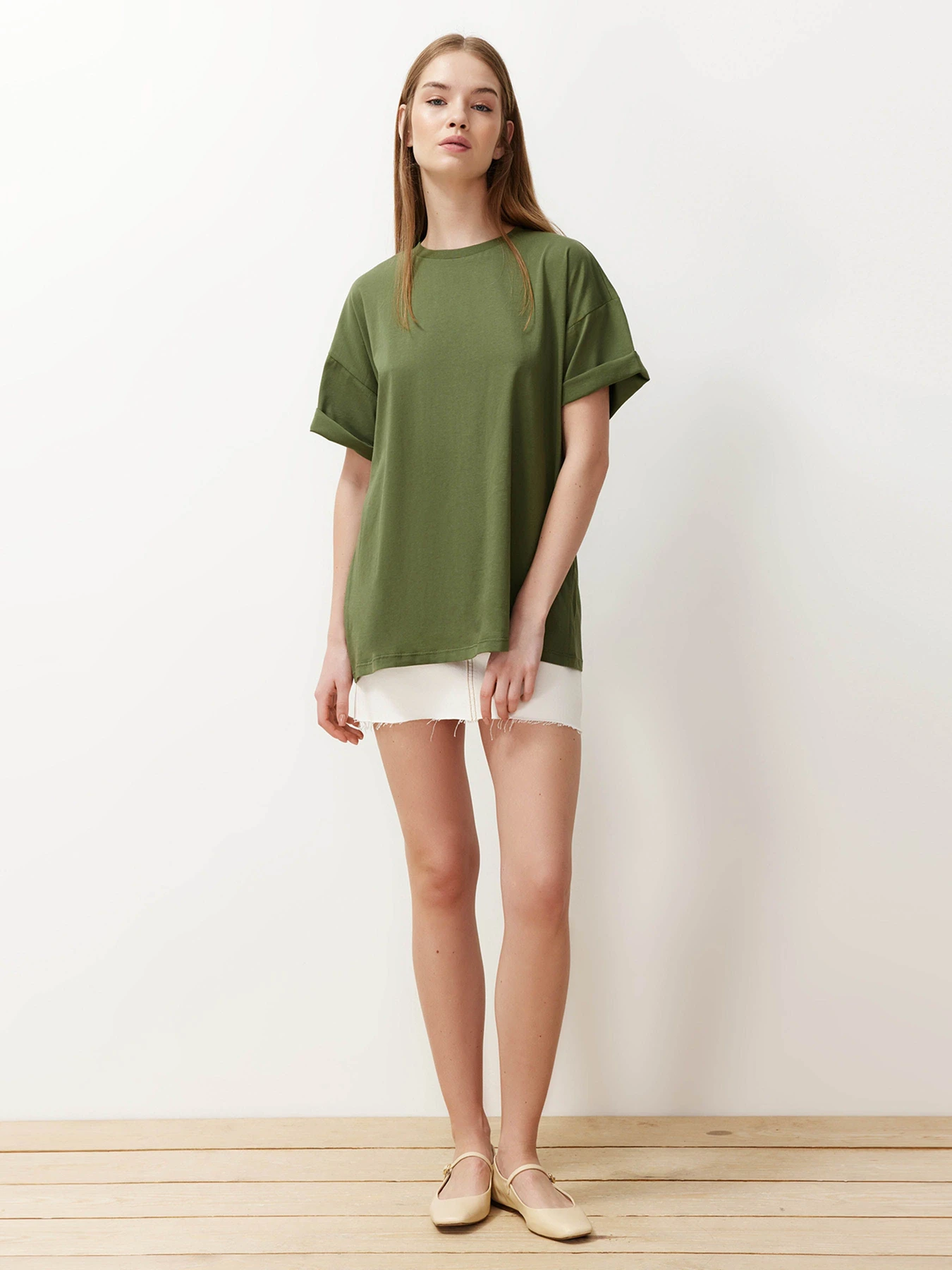 Футболки і поло Trendyol модель TWOSS20TS0134/Haki Футболки і поло Trendyol модель TWOSS20TS0134/Haki Фото