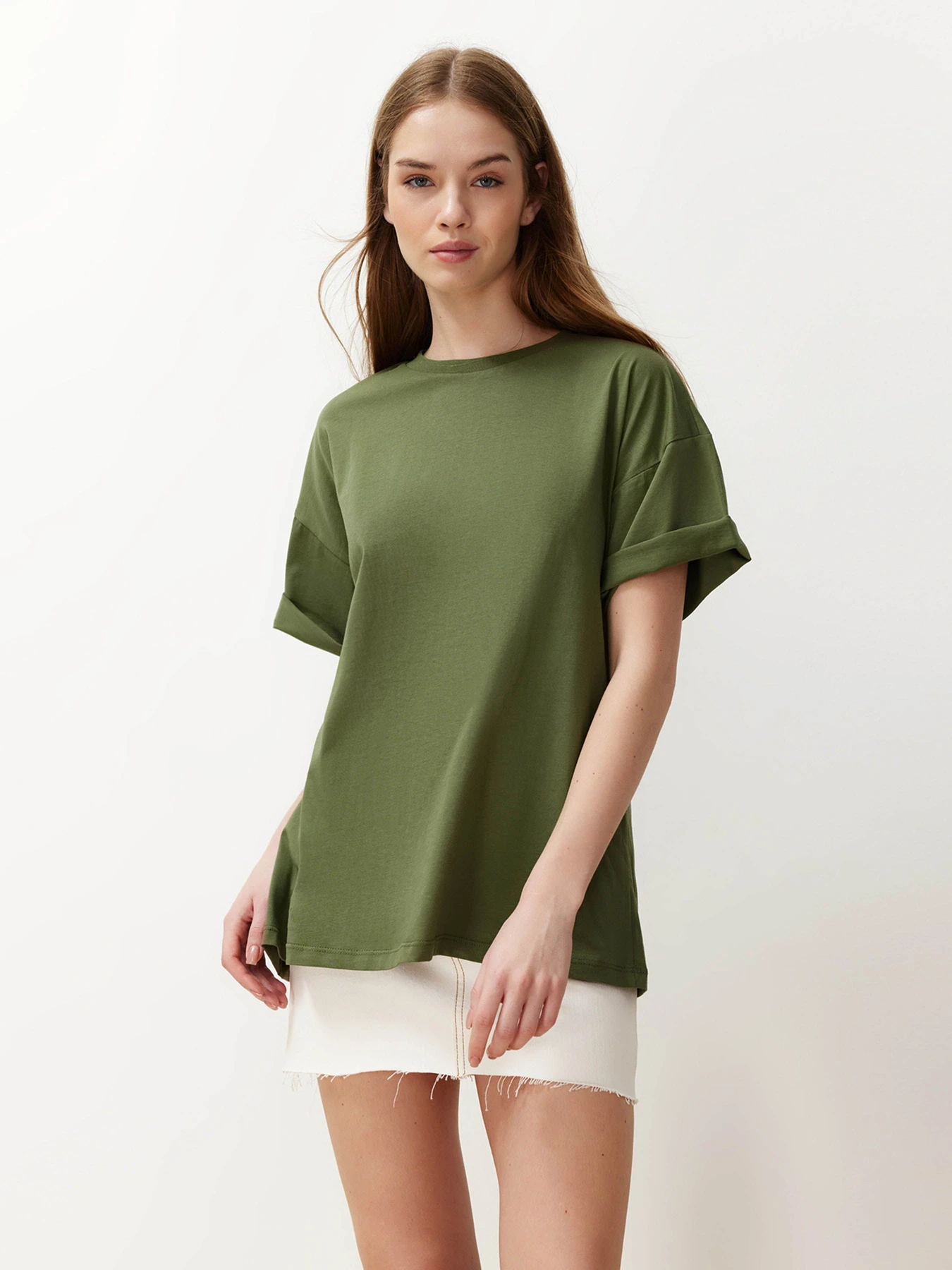 Футболки і поло Trendyol модель TWOSS20TS0134/Haki Футболки і поло Trendyol модель TWOSS20TS0134/Haki Фото