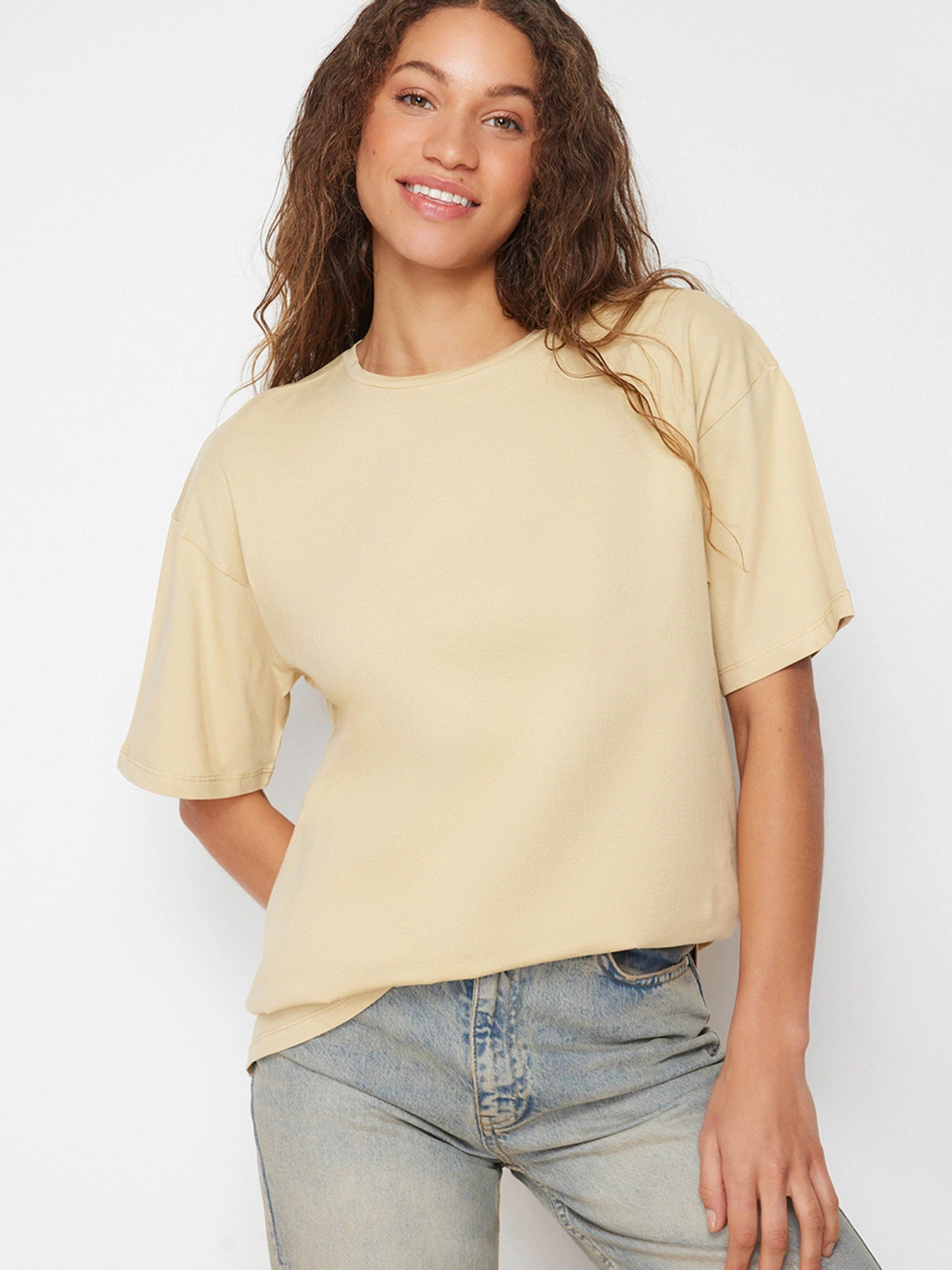 Футболки и поло Trendyol модель TWOSS20TS0134/Koyu Bej Футболки и поло Trendyol модель TWOSS20TS0134/Koyu Bej Фото