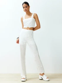 Брюки Trendyol модель TWOSS24PL00090/Ekru Фото