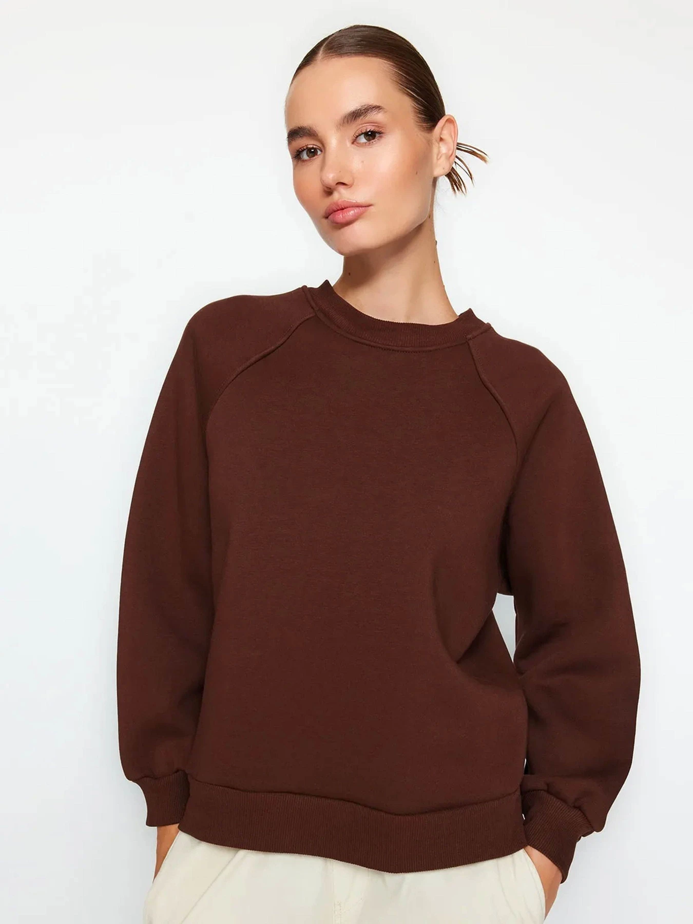 Худи и свитшоты Trendyol модель TWOAW24SW00104/Koyu Kahverengi Худи и свитшоты Trendyol модель TWOAW24SW00104/Koyu Kahverengi Фото
