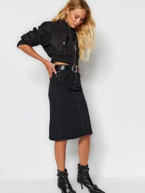 Юбки Trendyol модель TWOSS21ET0297/Siyah Фото