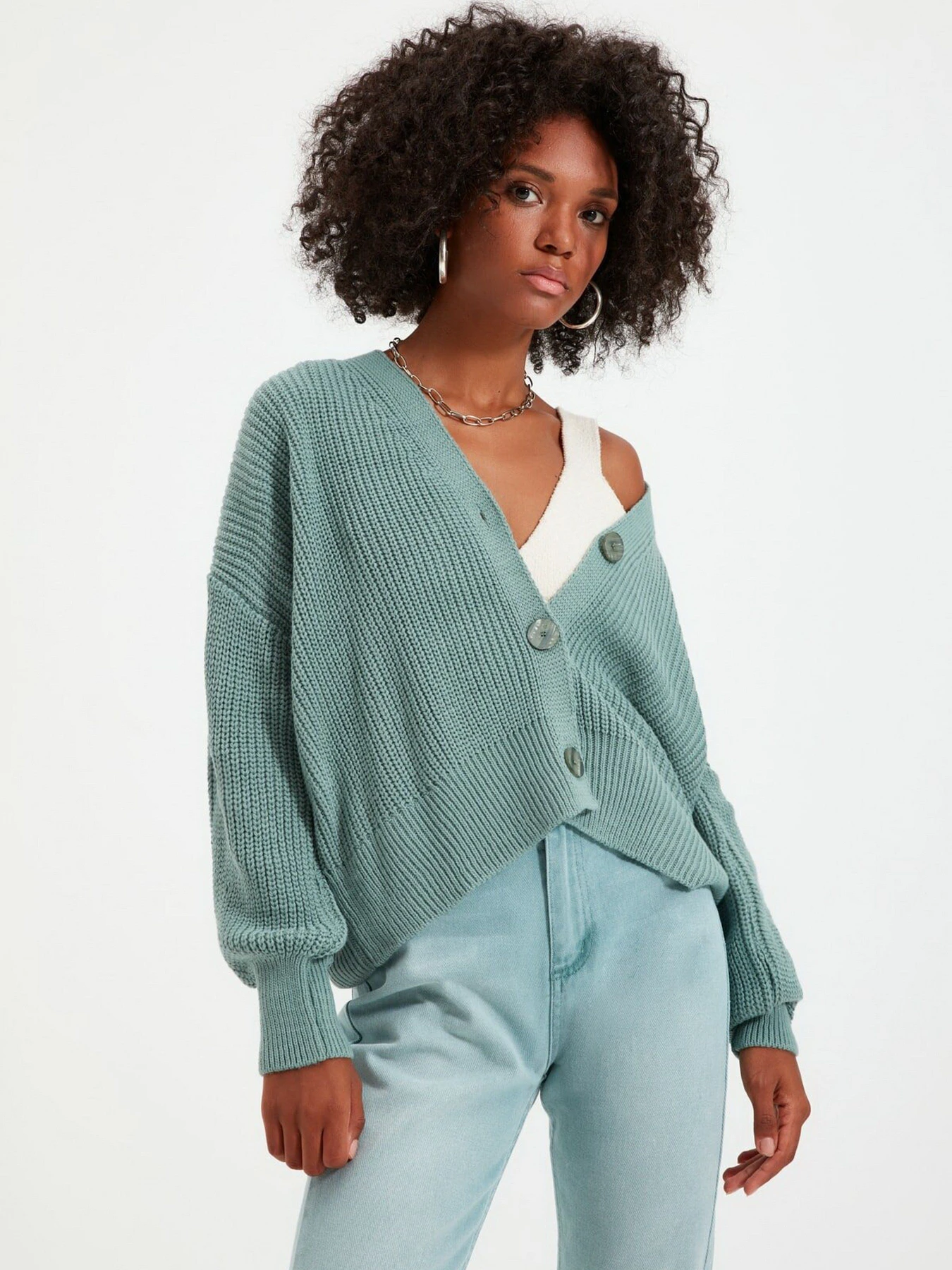 Свитры и кардиганы Trendyol модель TWOAW20HI0215/Mint Фото