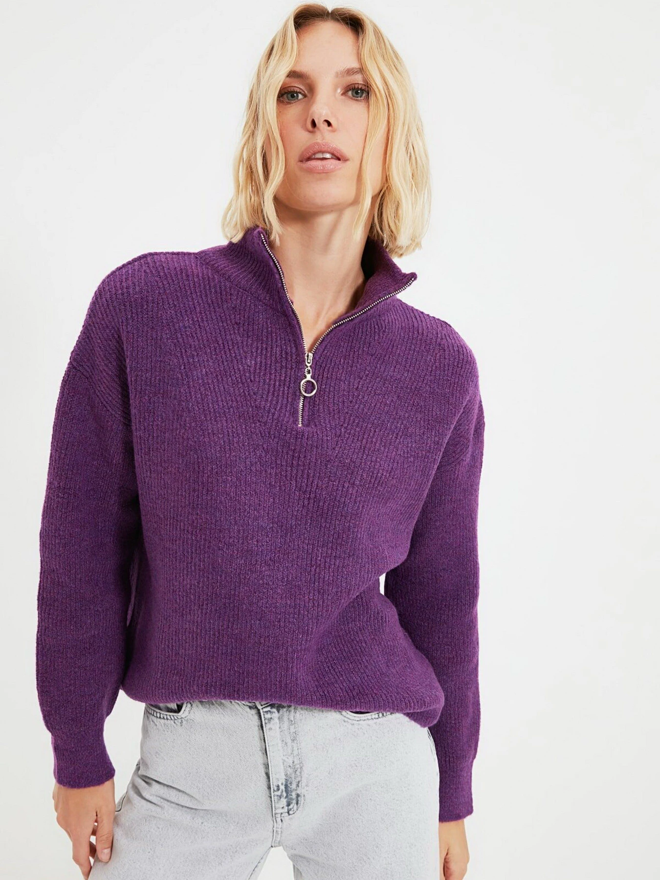 Свитры и кардиганы Trendyol модель TWOAW20XS0009/Acik Mor Свитры и кардиганы Trendyol модель TWOAW20XS0009/Acik Mor Фото