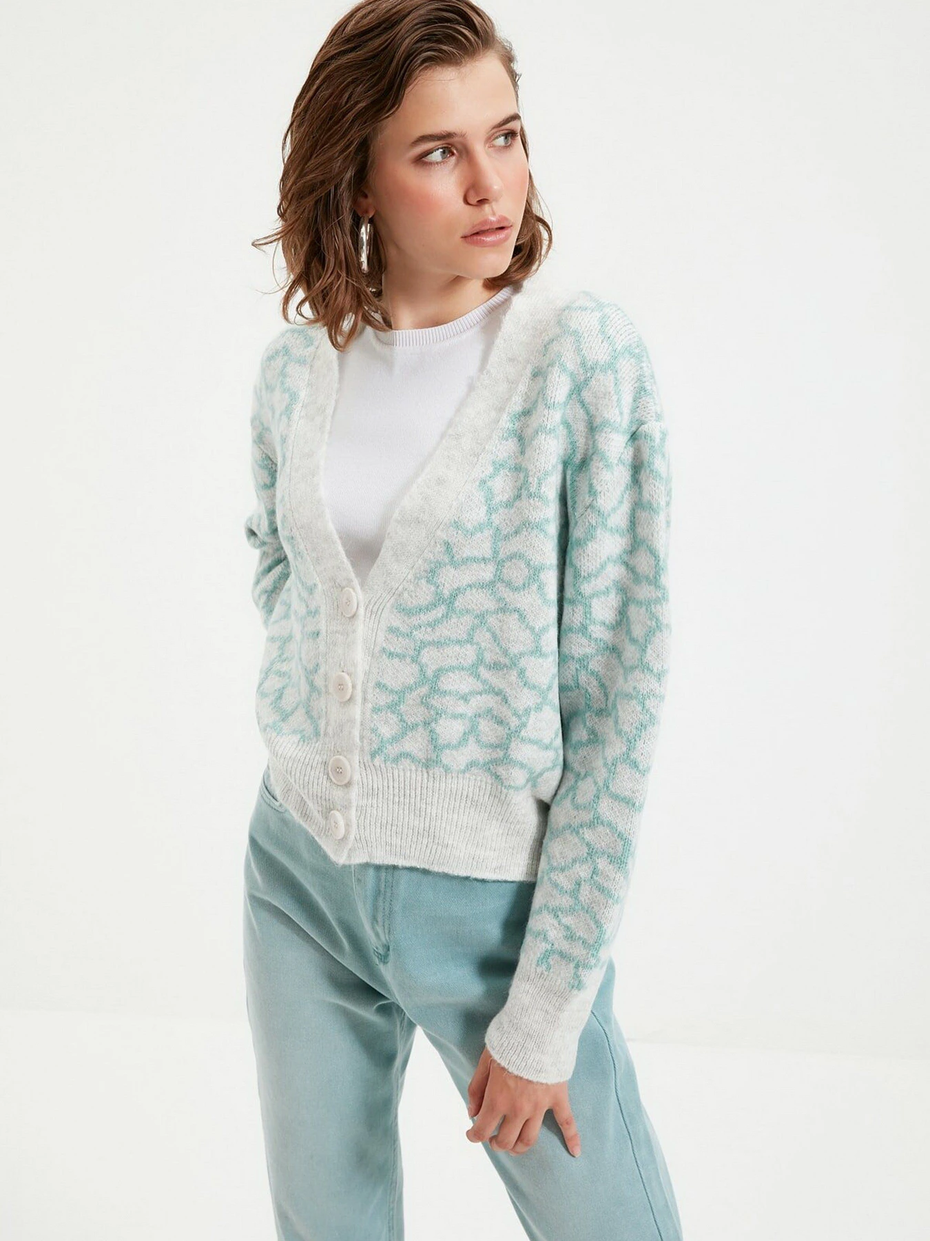Свитры и кардиганы Trendyol модель TWOAW21HI0005/Mint Свитры и кардиганы Trendyol модель TWOAW21HI0005/Mint Фото