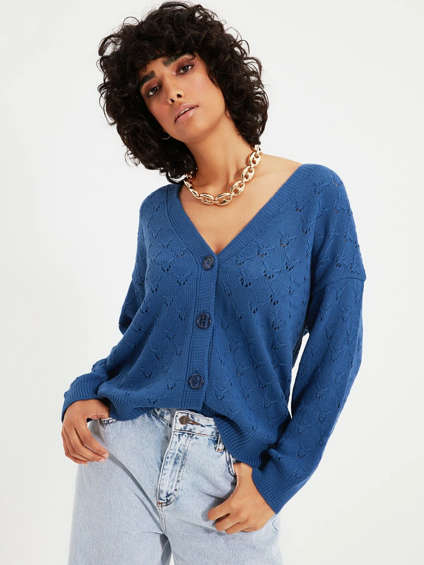 Свитры и кардиганы Trendyol модель TWOAW21HI0108/Mavi Свитры и кардиганы Trendyol модель TWOAW21HI0108/Mavi Фото