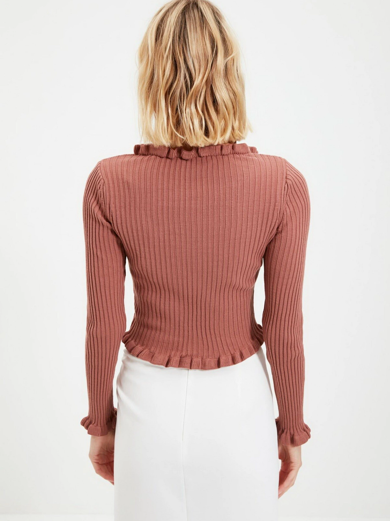 Свитры и кардиганы Trendyol модель TWOAW21HI0132/Gul Kurusu Свитры и кардиганы Trendyol модель TWOAW21HI0132/Gul Kurusu Фото