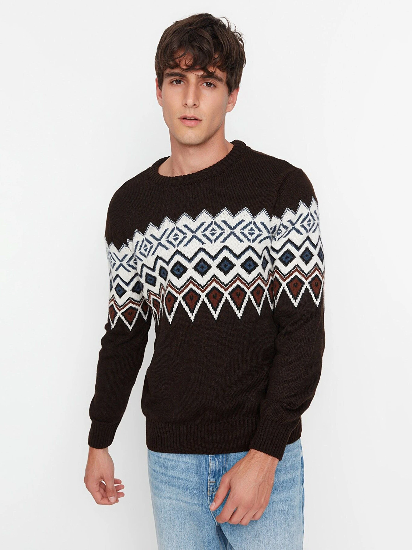 Свитры и кардиганы Trendyol модель TMNAW21KZ0382/Kahverengi Свитры и кардиганы Trendyol модель TMNAW21KZ0382/Kahverengi Фото